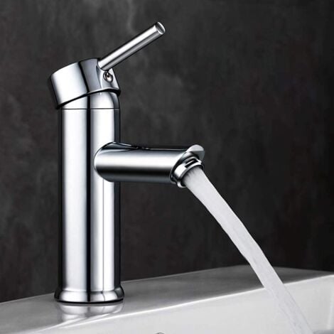 Faucet, G1/2 Stainless Steel Brushed Single Cold Faucet Sink Tap Water Key Type Faucet Bathroom Accessory for Home Kitchen Bathroom (Single Cylinder Cold Faucet)