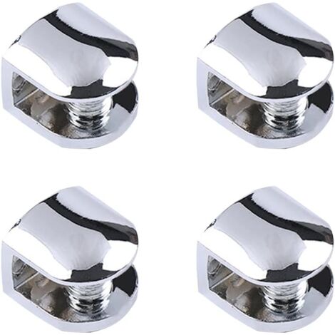 Glass Support Clamp, Adjustable Glass Holder, Glass Shelf Support, 4PCS Adjustable Glass Partition Support 7-9mm Thickness Fixing Glass Tatte Glass Clips Mirror Clamp