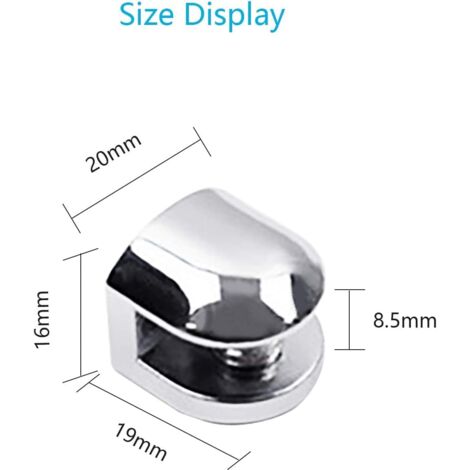 Glass Support Clamp, Adjustable Glass Holder, Glass Shelf Support, 4PCS Adjustable Glass Partition Support 7-9mm Thickness Fixing Glass Tatte Glass Clips Mirror Clamp