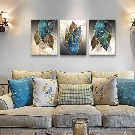 Picture Wall Decoration Living Room Fallen Leaves Canvas Print Bedroom Wooden Wall Picture Bathroom Picture for Kitchen Dining Room Home Decorative Picture 30x40cm-3 Pieces