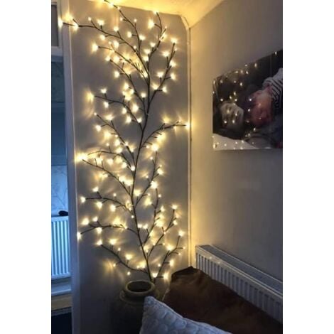 LED Tree Lights, Indoor Wall Decor Tree Vine Lights 144 LEDs Christmas Decoration Bedroom Home (Warm White, Plug In)