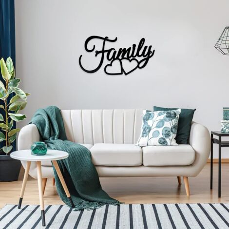 Family Metal Wall Decor Sign, Black Metal Family Wall Art, Unique Steel ...