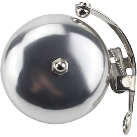 Classic Silver Retro Bike Bell, Vintage Portland Bell with Beautiful Loud Sound, Bike Bell with Steel Band Bracket, Bell for Road Bike, City, E-Bike, Scooter (1/5)