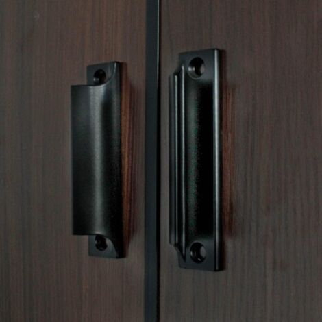 2 Pieces Sliding Door Handle, Aluminum Furniture Handle, Black Kitchen Furniture Handle, Available for Balcony Doors, Sliding Doors, Drawers 90mm