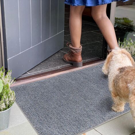 Indoor Entrance Mat, Non-Slip Door Mat  Sweet  Machine washable  Ultra Absorbent and Resistant  Indoor or Outdoor  Front Door Mat - 60 x 90cm, Grey/Blue Blue/Black 50le.