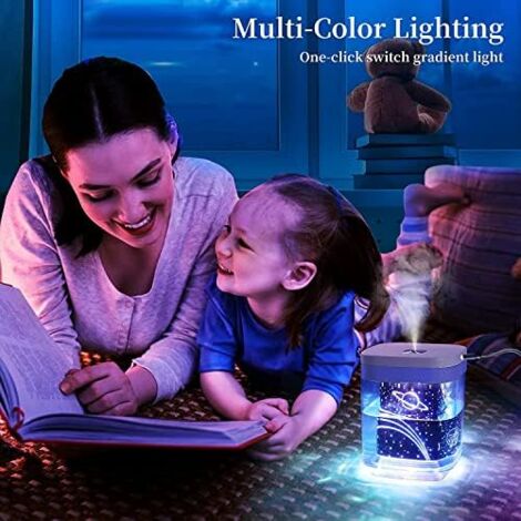 Humidificateur à Ultrasons, 300 Ml, LED, 2 Modes, 7 Couleurs, Arrêt Automatique, Pour La Maison Le Bureau Et La Voiture Blanc 78024273