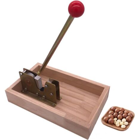 Nutcracker Macadamia Shell Cracker Opener, Durable Metal Handle And Wooden Organizer For Hazelnut, Brazil Nuts, Almonds, Pecans, Walnuts, Etc. (1/5)