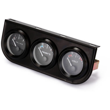 3-In-1 52Mm Voltmeter + Water Temp Gauge + Oil Gauge Kit Voltmeter Or Oil Temp Gauge, Black (1/5)