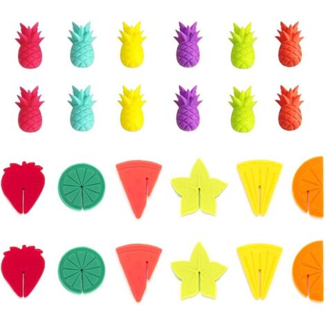 Zasiene Wine Glass Markers 24 Pieces Silicone Glass Markers Mixed Fruit Silicone Wine Glass Markers Silicone Wine Glass Marker for Party Wine Drink Accessory (1/5)
