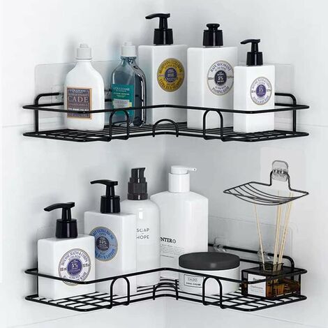 Corner Shower Caddy, Bathroom Shower Organizer with Soap Holder, Adhesive  Rust Proof Shower shelves, Shower Storage Basket Rack Shampoo Holder Organizer  Shower Accessories 