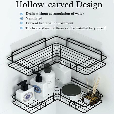 Adhesive Hooks Sticker, Waterproof Corner Shower Caddy Adhesive