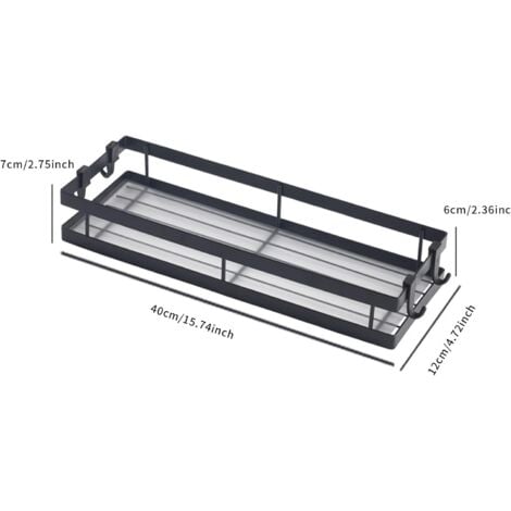 Piece Spice Rack Set,Wall Mounted Spice Rack,Spice Rack,Kitchen Spice Storage Rack Suitable for Kitchen Bathroom Balcony,40x12x5.5cm(Black)