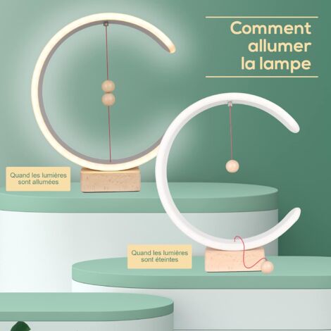 Modern Table Lamp, Magnetic Ball Switch Control Led Bedside Lamp, Minimalist Desk Lamp for Bedroom, Living Room, Office