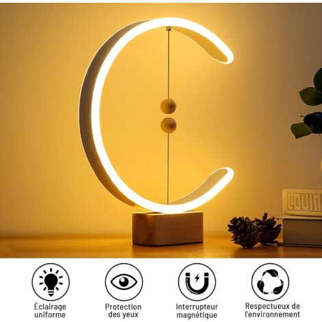 Modern Table Lamp, Magnetic Ball Switch Control Led Bedside Lamp, Minimalist Desk Lamp for Bedroom, Living Room, Office