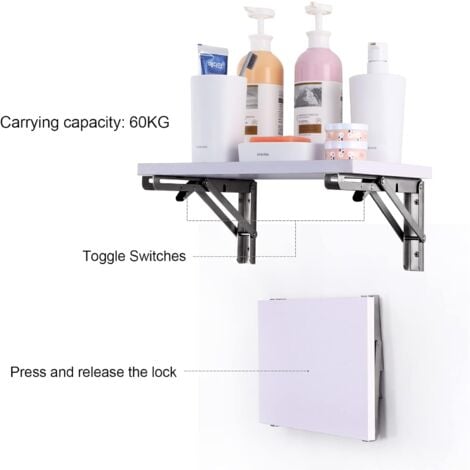 Folding Bracket300mm, 2 Pieces Stainless Steel Folding Console Bracket, Folding Shelf Brackets Load, Heavy Duty Retractable Folding Console Bracket, For Garage, Kitchen, Bedroom.