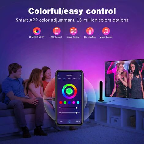 Smart LED Bar, Piece WiFi RGB Game Light, Works with Alexa and