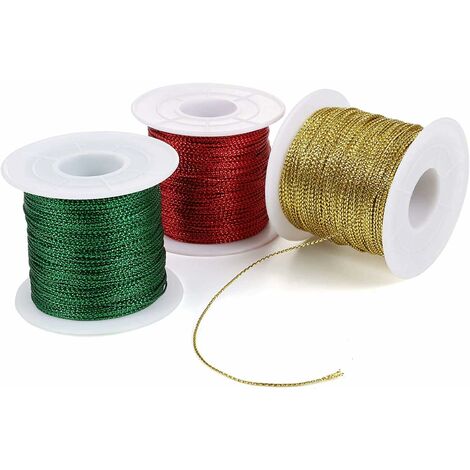 100 Meters Gold/Silver Glitter Cords DIY Gift Packing Hang Tag String Strap  Wedding Florists Crafts