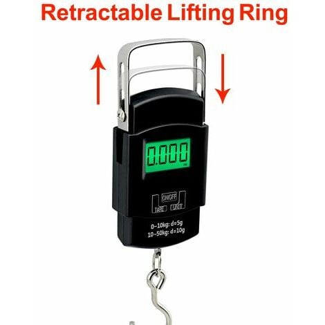 Portable LCD Backlit Digital Luggage Scale, Retractable Lifting
