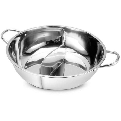 Double handle hotpot cookware 2 stainless steel divider racks (32cm) (1/5)