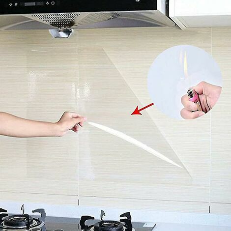 Marble Wallpaper Oil Proof Wall Stickers Kitchen Backsplash Protector, Size: 60cm*500cm, White