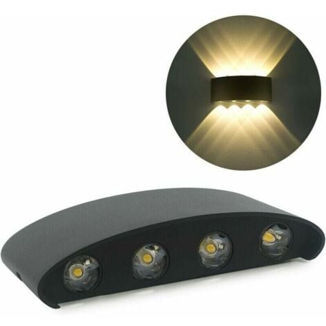 Orchid-Wall Light Indoor Black LED 8W Modern Wall Lamp, Aluminum Sconce Light Fixture, Up Down Spot Light Night Lamp for Living Room Bedroom Hall Staircase Pathway（Warm White），Fonepro