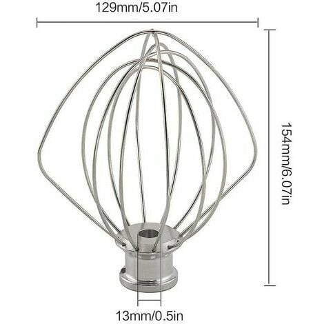 Wire Whisk For KitchenAid KSM15, KSM110, KSM103, KSM75, KN15, K45, K45WW  Mixer 