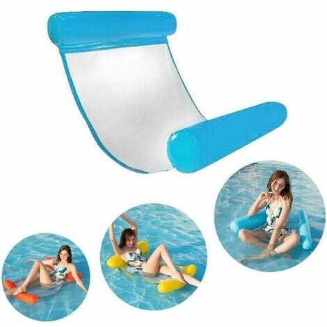 Inflatable Pool Float Bed Lilo, Water Hammock Swimming Pool Floats Mesh  Floater for Adults,Kid Water Lounge Chair Water Bed Sofa - Blue