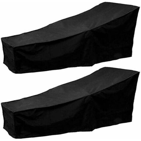 Garden Furniture Cover 210d Oxford Garden Sun Lounger Cover Waterproof Outdoor Sun Lounger Cover Sun Lounger Cover Anti-UV/Wind/Dust Cover Black (210 7 (1/5)