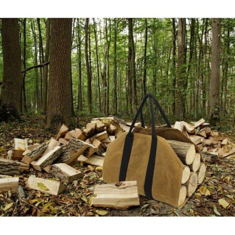 Durable Canvas Firewood Carrier – Log Tote Bag For Fireplace, Camping, Or Hearth