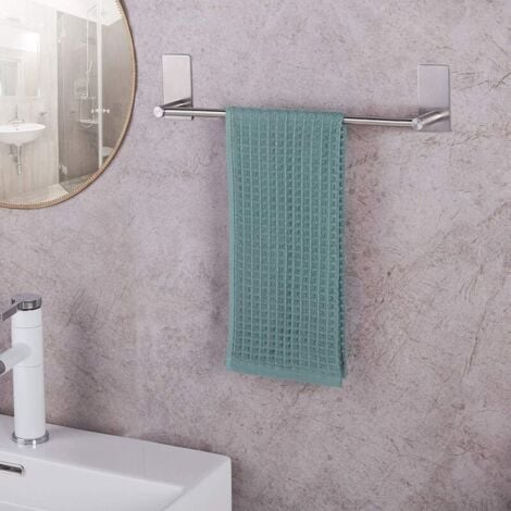 Rose-Self-Adhesive Towel Rack for Bathroom or Kitchen Brushed Stainless Steel Towel Rack Adhesive Wall Mounted Towel Rack Bathroom Accessories