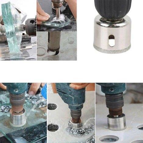 2-Piece Diamond Hole Saw Set – 1/2" & 1" Drill Bits For Tile, Marble, Glass, Granite – 1/4" Shank