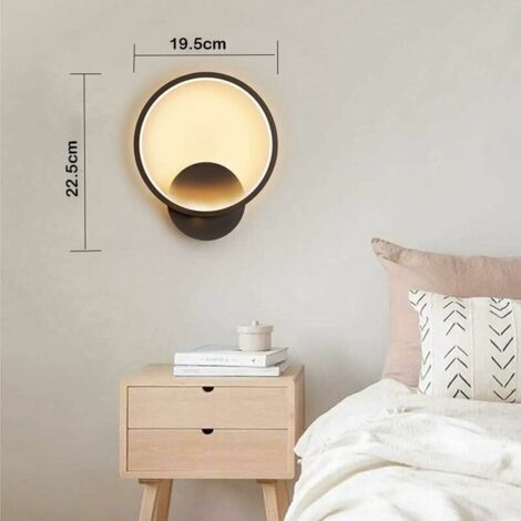 LED Indoor Wall Lamp Black Round Warm White\Indoor Wall Sconce,13w,3000k Indoor Staircase Wall Sconce,Modern Wall Sconce for Bedroom Corridor
