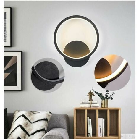 LED Indoor Wall Lamp Black Round Warm White\Indoor Wall Sconce,13w,3000k Indoor Staircase Wall Sconce,Modern Wall Sconce for Bedroom Corridor