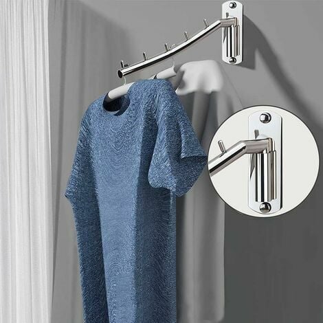 Folding Wall Hanger Rack with Heavy Duty Swing Arm Coat Hook