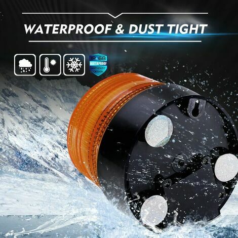 Amber LED Beacon 12V Wireless Strobe Light Magnetic Flashing