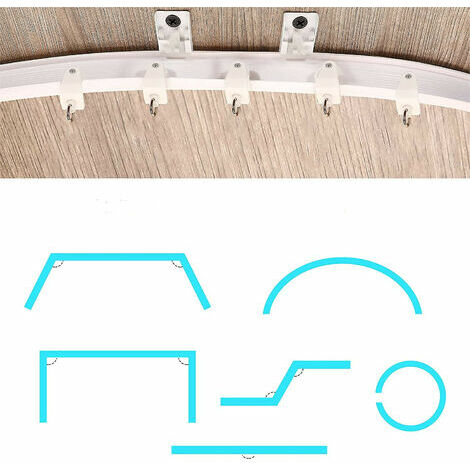 Bendable Ceiling Curved Curtain Track Flexible Ceiling Curtain Mount Soft  Windows Curved Track for Curtain Rail with Metal Curtain Hooks, Bed  Curtains