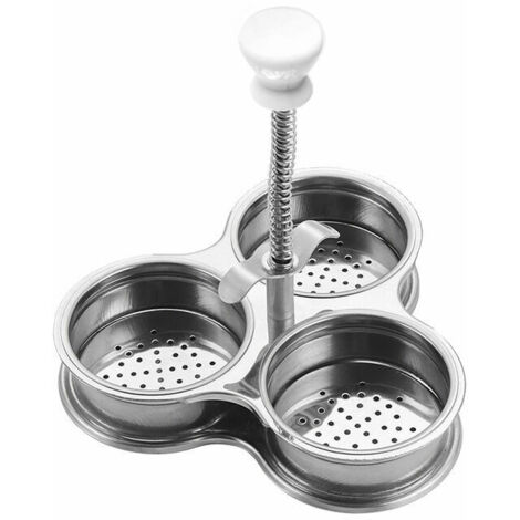 Egg Boiler, Egg Boiler, Stainless Steel Egg Boiler, Stainless Steel Egg Boiler, Egg Boiler with 3 Grids and Holes for Boiling Eggs (Silver)