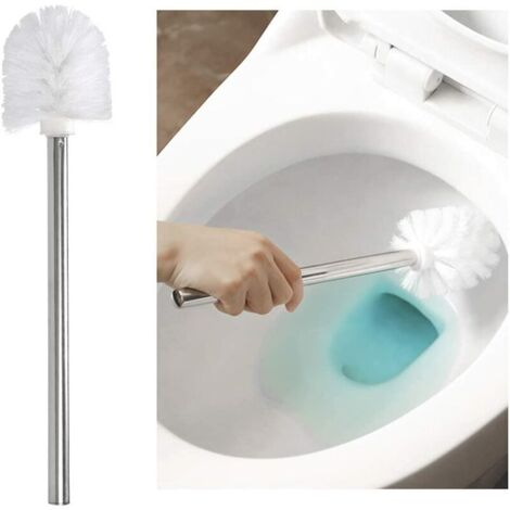 Snow  5Pcs Replacement Toilet Brushes with Stainless Steel Handle and PP Head Brush Head for Cleaning Bathroom White