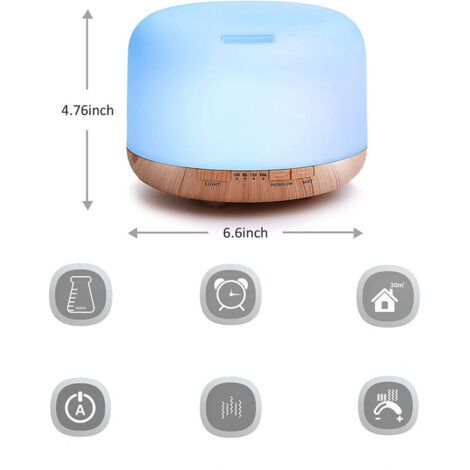 500ml essential oil diffuser with remote control 5 in 1 ultrasonic ...