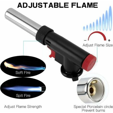 Kitchen Torches, Refillable Butane Kitchen Torch, Adjustable Flame Lighter,  for BBQ, Desserts, Cooking, Camping, Welding (Butane