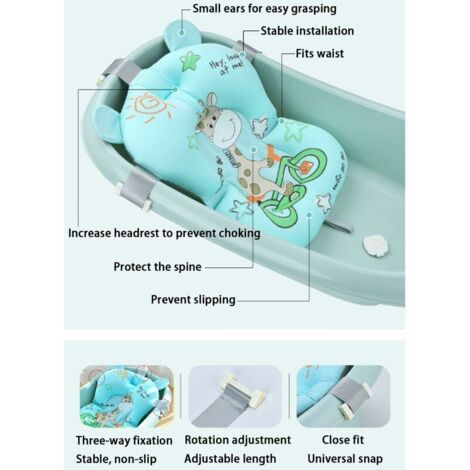 0-12 Months Newborn Non-Slip Hanging Bath Pillow (Pink) 1pcs