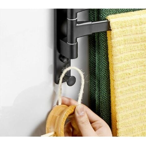 Swivel towel rack, wall mounted towel rack, swivel hanger with foldable arm