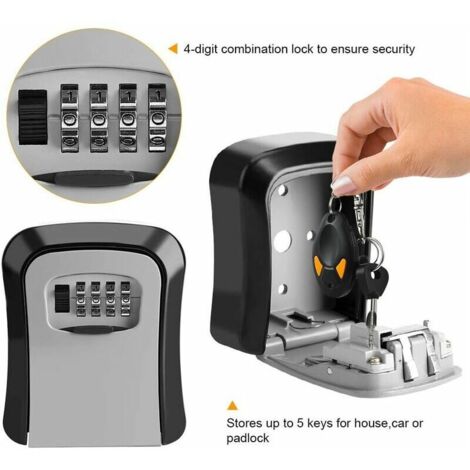 HUANLANG Key Lock Box Wall Mount 12-Digit Combination Lock