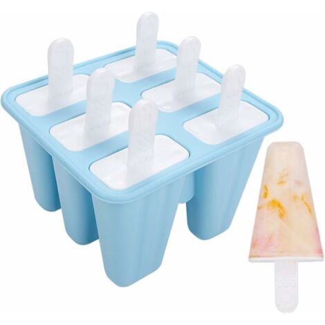 SnowIce Cream Molds Silicone Ice Cream Molds Set of 6 Ice Cream Molds, DIY Ice Cream Container, Reusable, Blue