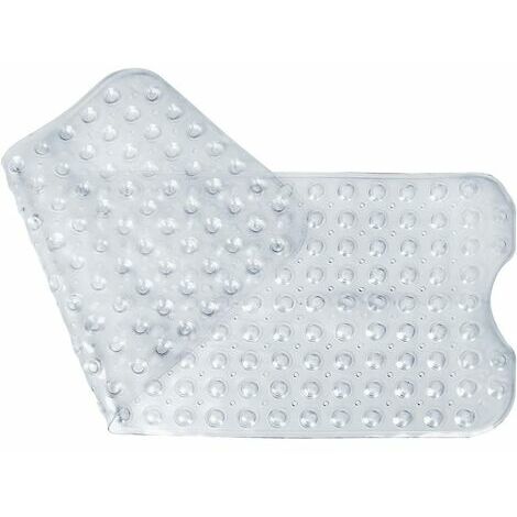Extra Long Bath Mat Non-Slip Bath Mat with Suction Cups Durable Non-Slip Shower Mat (Transparent White)