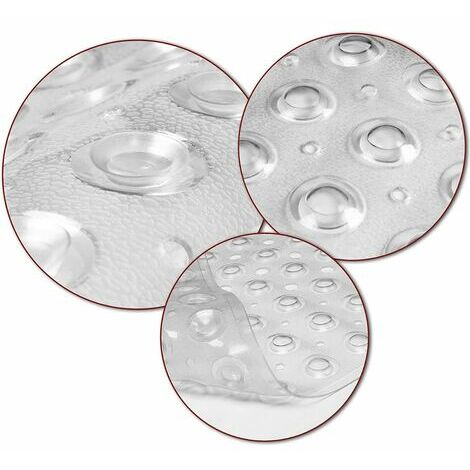 Extra Long Bath Mat Non-Slip Bath Mat with Suction Cups Durable Non-Slip Shower Mat (Transparent White)