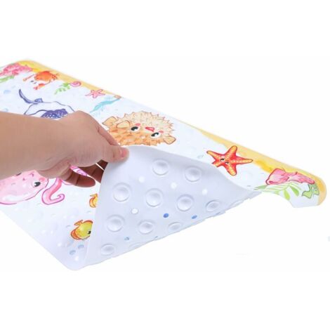 Children's Bath Mat Cartoon Extra Long Non-Slip Suction Cups Shower ...