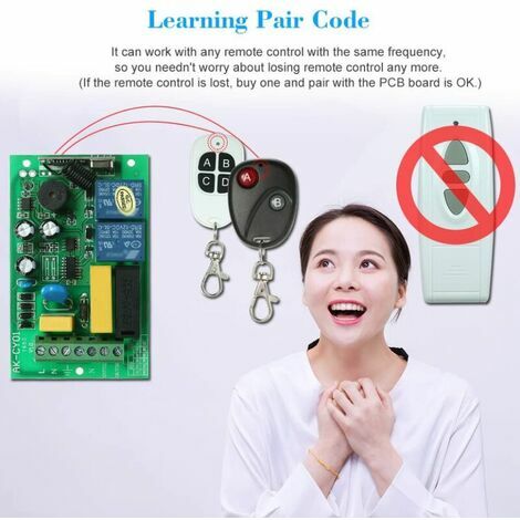 SnowWireless Remote Control Switch,AC220V 433MHz Receiver,Learning Type Controller,Bidirectional 3 Key RF Transmitter,Remote Control for Curtain Controller Set