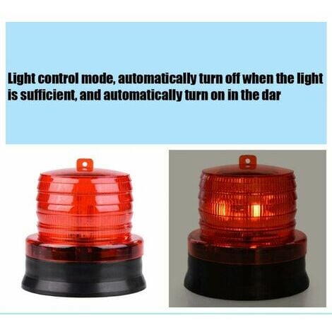 Solar Powered LED Road Safety Hazard Traffic Flashing Warning Light - Warning Barrier Light, Barricade Warning Light