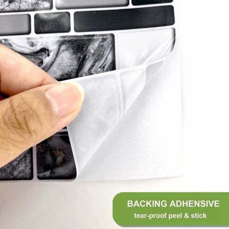 27PCS Self Adhesive Tile Stickers Waterproof PVC Wall Stickers Adhesive Cement Tile Design Decoration 20x10cm for Kitchen Bathroom